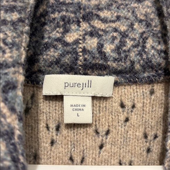 Pure Jill Tranquility Fleece Jacket  Long Sleeve Paisley Pockets - Picture 2 of 4